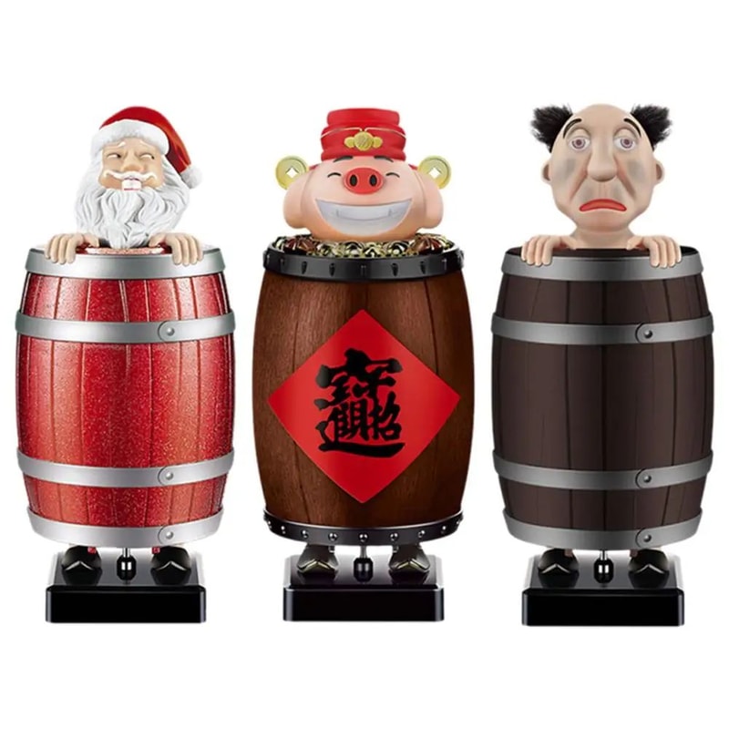 Funny Santa Barrel Cigarette Holder Box Wooden Prank Cigarette Dispenser For Christmas Gag Gifts 0