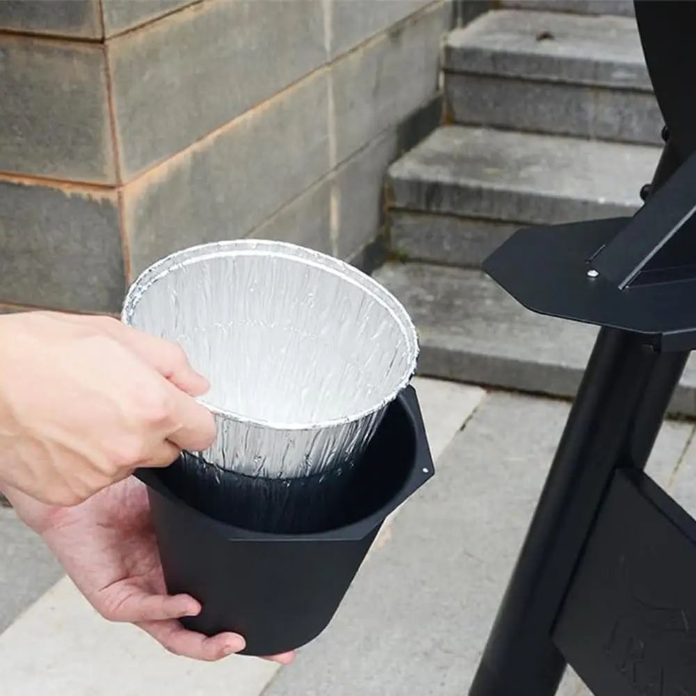 Large Capacity BBQ Grease Bucket With Trap Funnel Drip Catcher Pail With Disposable Foil Liners Fo 2