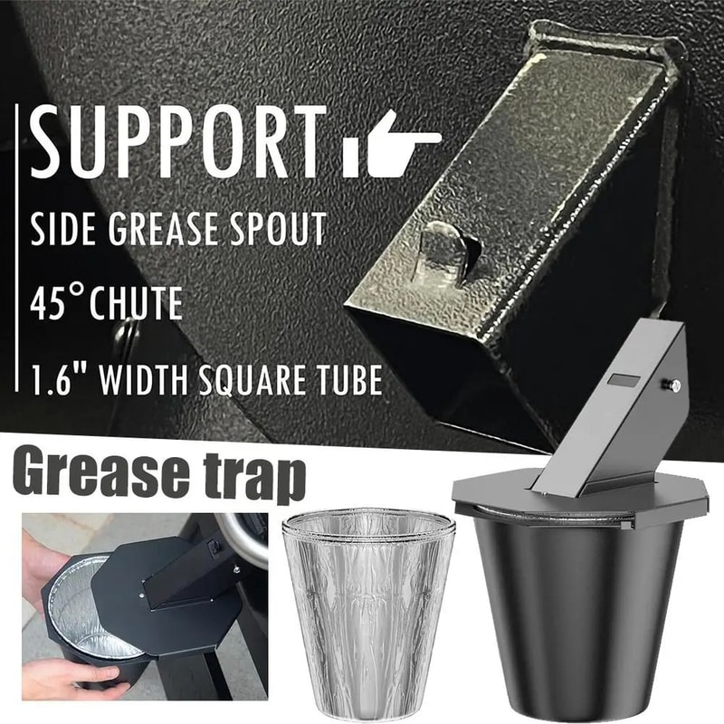 Large Capacity BBQ Grease Bucket With Trap Funnel Drip Catcher Pail With Disposable Foil Liners Fo 5