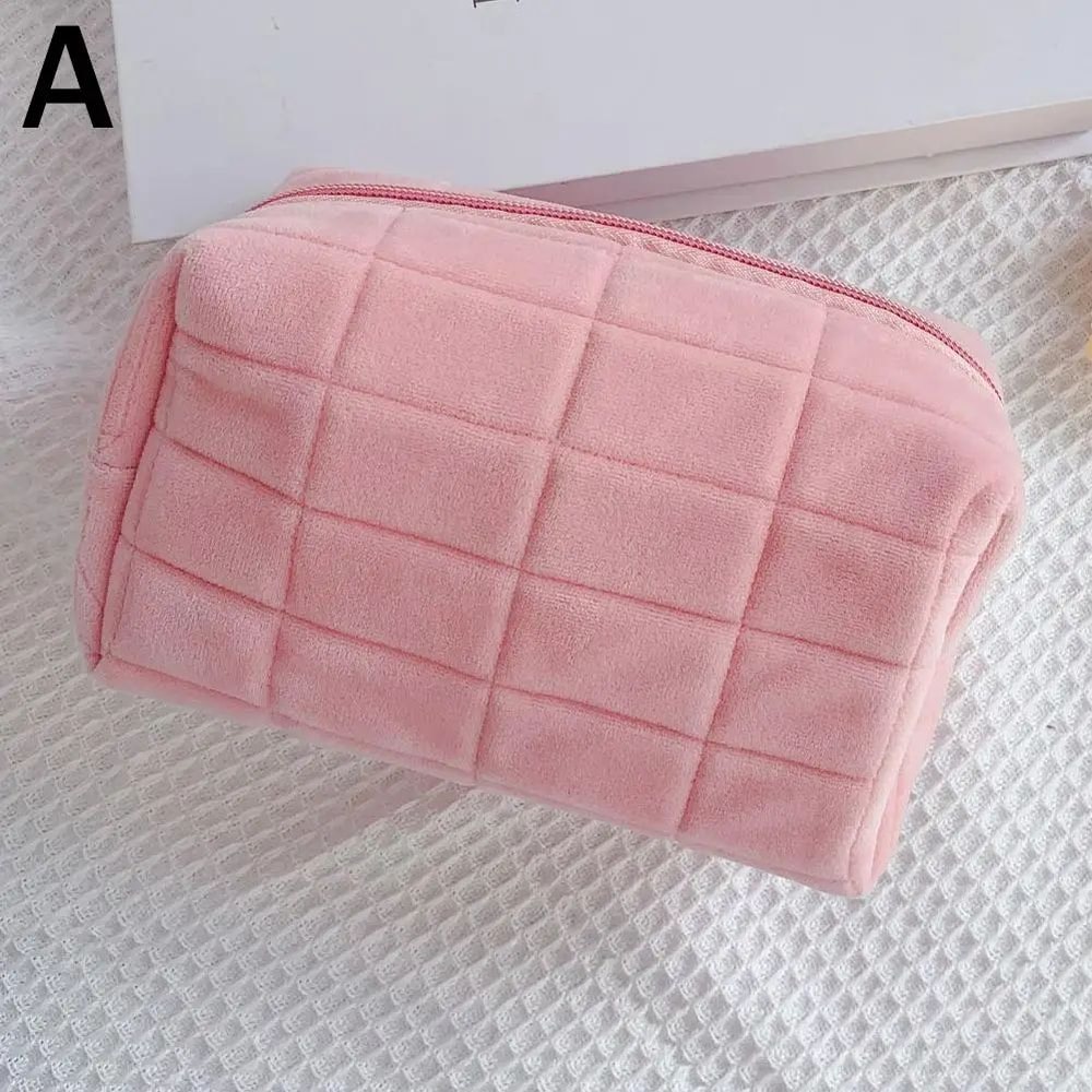 Cute Plush Makeup Bag Preppy Zipper Cosmetic Pencil Pouch Travel Toiletry Organizer For Teens 6