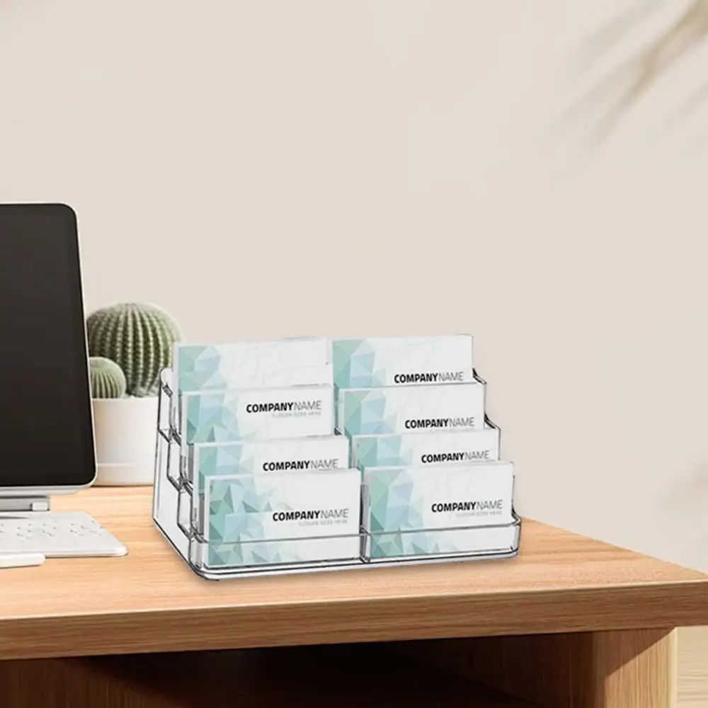 8Slot Clear Acrylic Business Card Holder Desktop Display Stand For Office Reception Trade Shows 3
