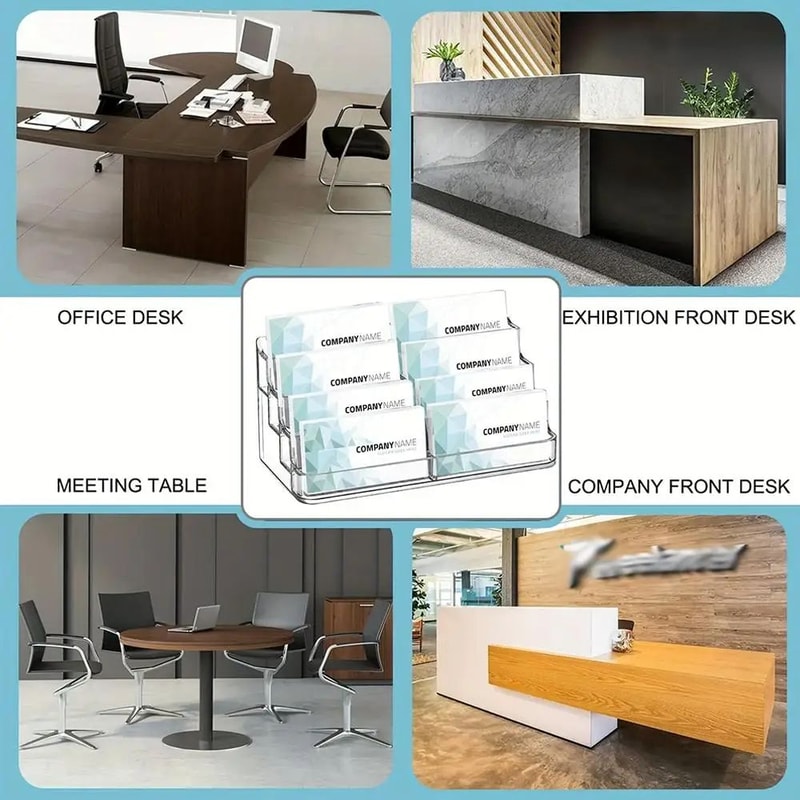8Slot Clear Acrylic Business Card Holder Desktop Display Stand For Office Reception Trade Shows 5