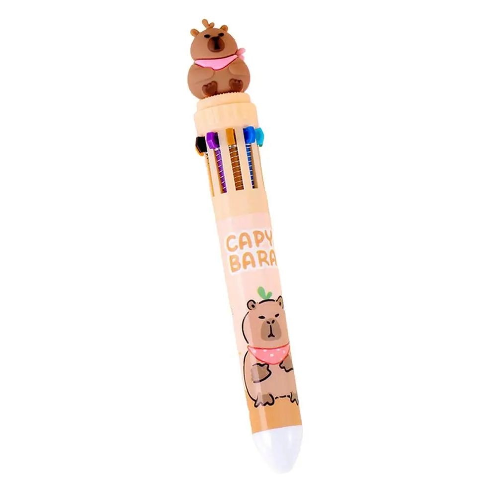10in1 Capybara Multicolor Ballpoint Pen Retractable 07mm Color Ink School Pen For Kids Teens 7