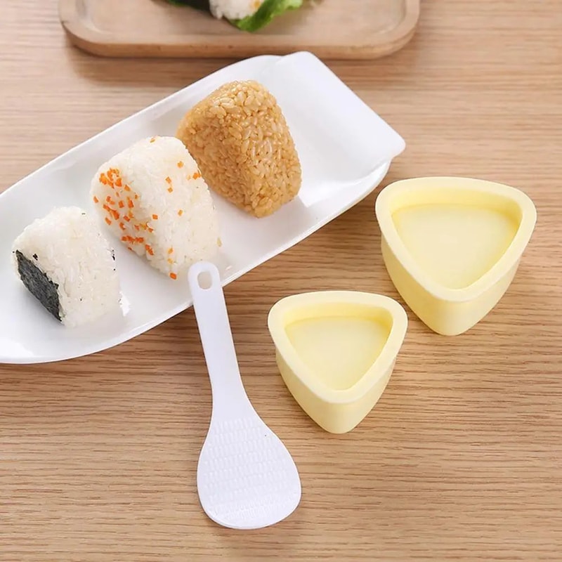 3 Pcs Onigiri Rice Ball Mold Set Triangle Sushi Musubi Press Maker For Bento Lunches 5