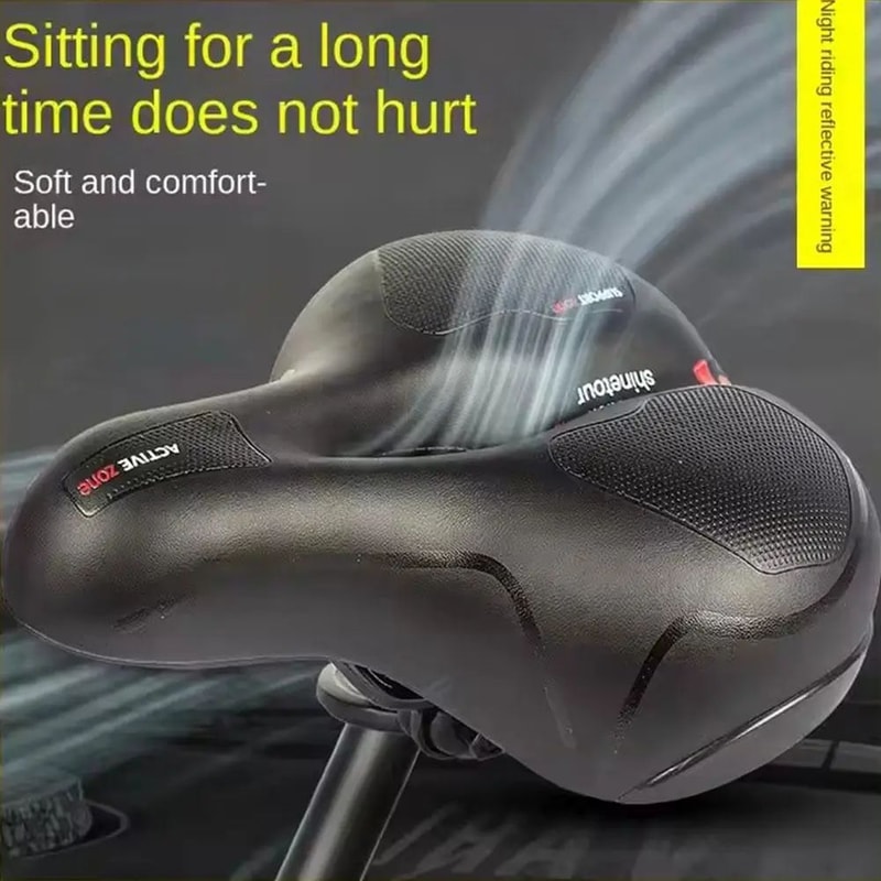 Wide Memory Foam Bicycle Saddle Dual Shock Absorbing Waterproof Comfort Seat For Men Women Road B 4