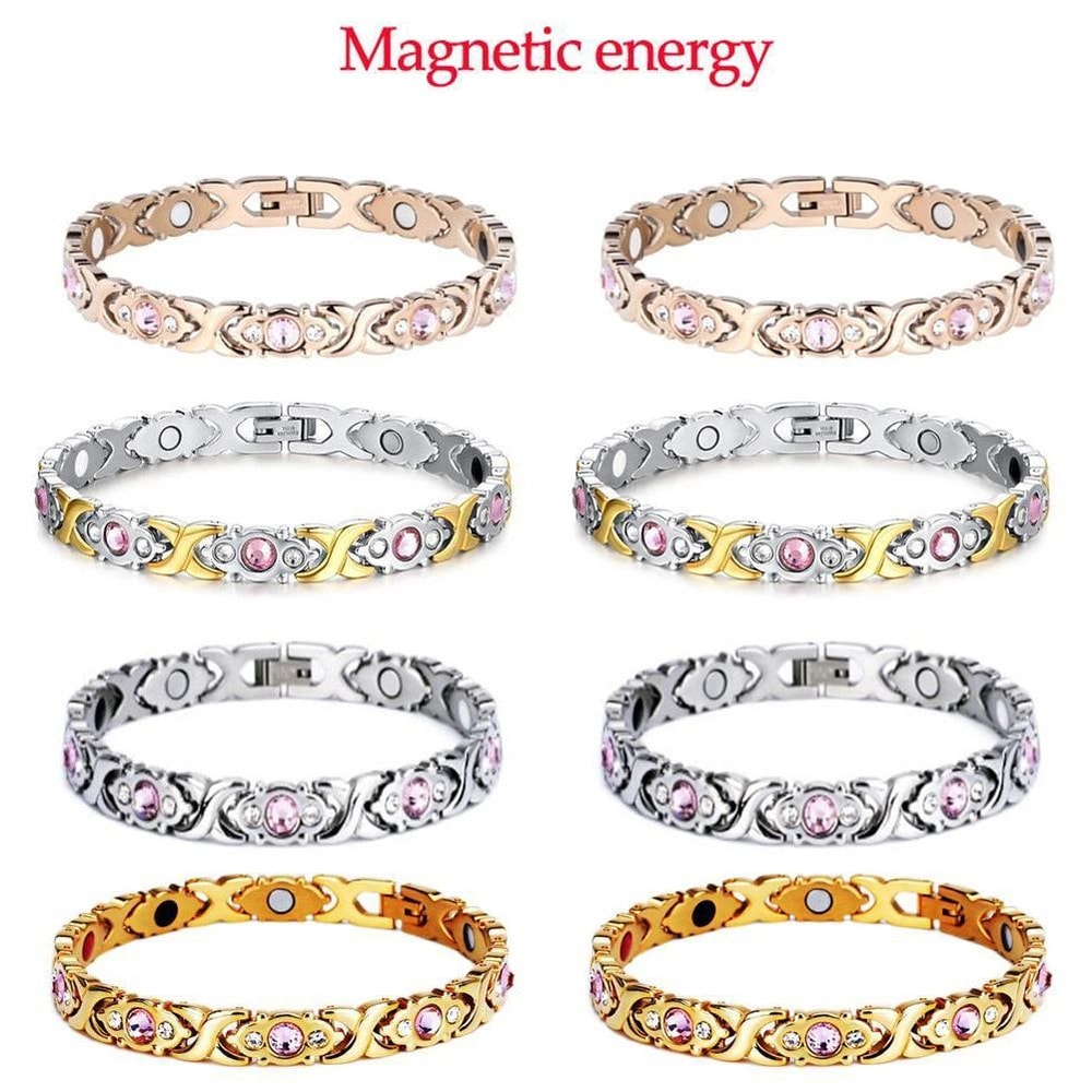 Adjustable Magnetic Crystal Bracelet For Women Fashion Energy Hologram Jewelry Gift Magnet Therapy 0