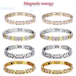 adjustable magnetic crystal bracelet for women – fashion energy hologram jewelry gift magnet therapy style