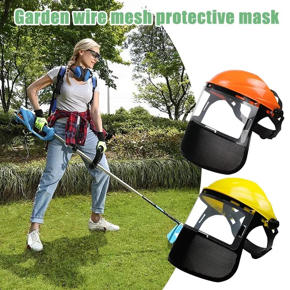 Full Face Safety Shield With Ratchet Headgear ImpactResistant Visor Mask For Weed Whacking Grindin 3