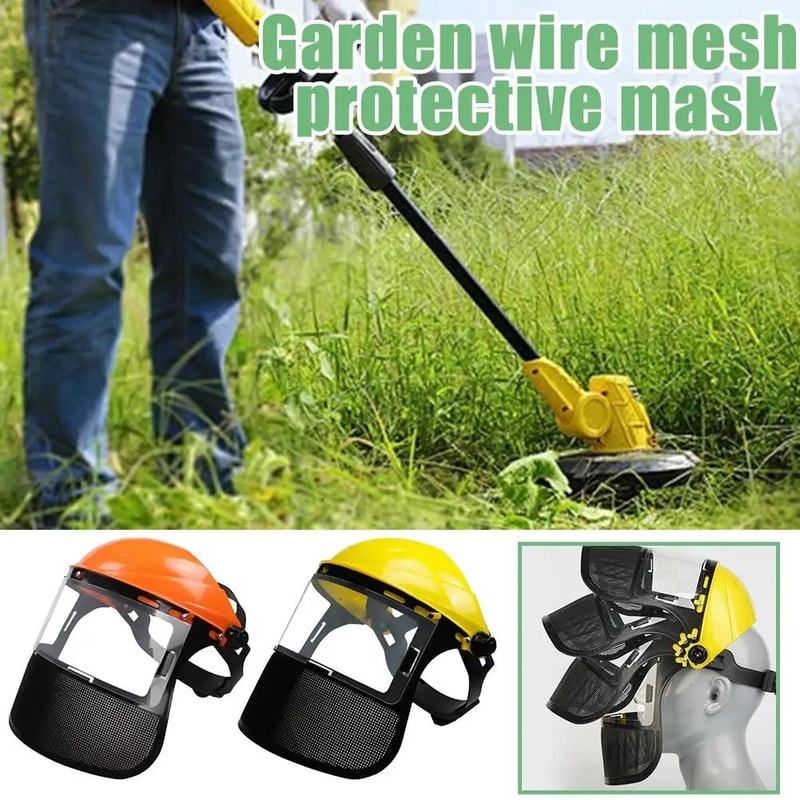 Full Face Safety Shield With Ratchet Headgear ImpactResistant Visor Mask For Weed Whacking Grindin 5