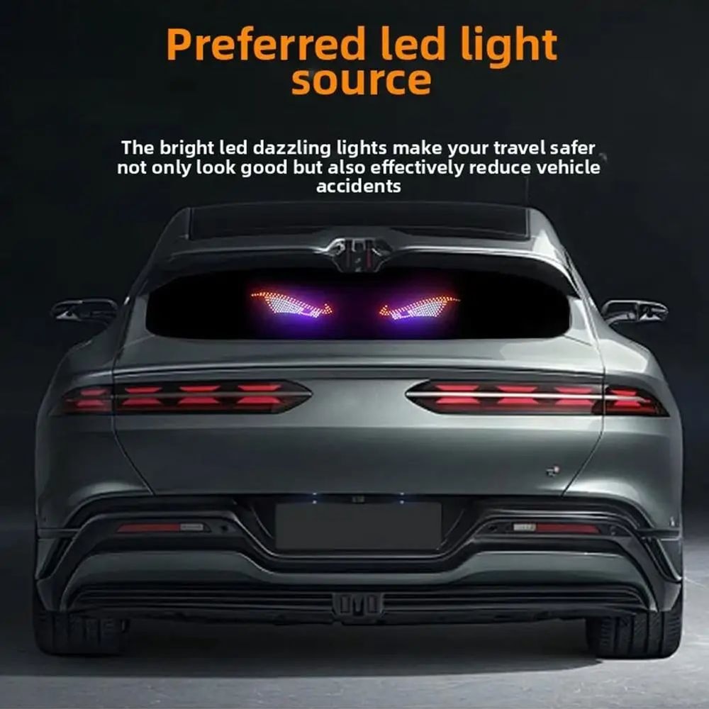 USB LED Demon Eyes Car Light Display Dynamic Devil Eye Window Sign For Trucks Cars FrontRear Wind 2