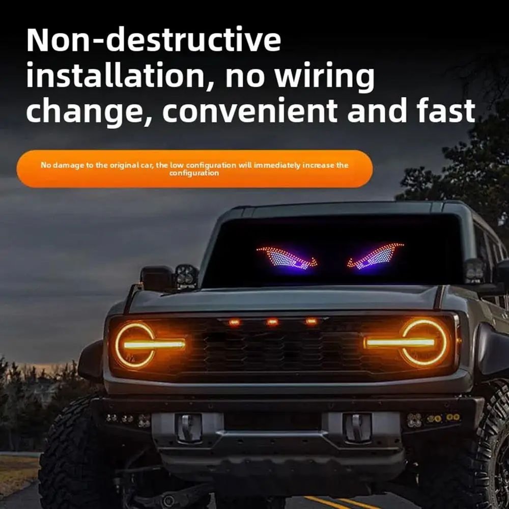 USB LED Demon Eyes Car Light Display Dynamic Devil Eye Window Sign For Trucks Cars FrontRear Wind 3
