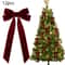 12 Pcs Pink Velvet Christmas Tree Bows Large Rustic Ribbon Ornaments For Tree Wreaths And Garland 17
