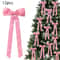 12 Pcs Pink Velvet Christmas Tree Bows Large Rustic Ribbon Ornaments For Tree Wreaths And Garland 14