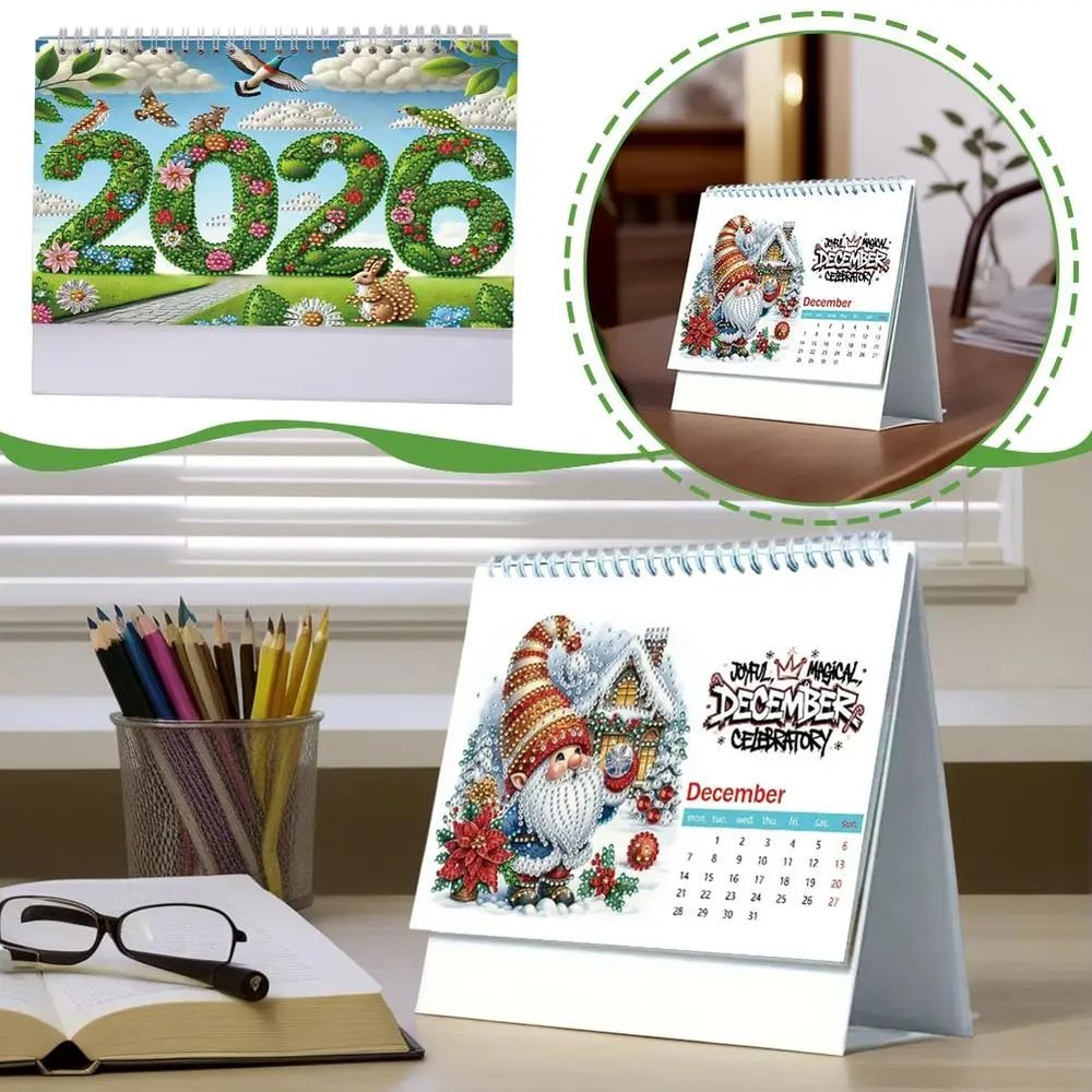DIY Diamond Art 2026 Desk Calendar Kit Monthly Flip Tabletop Planner Craft Ornament JanDec 1