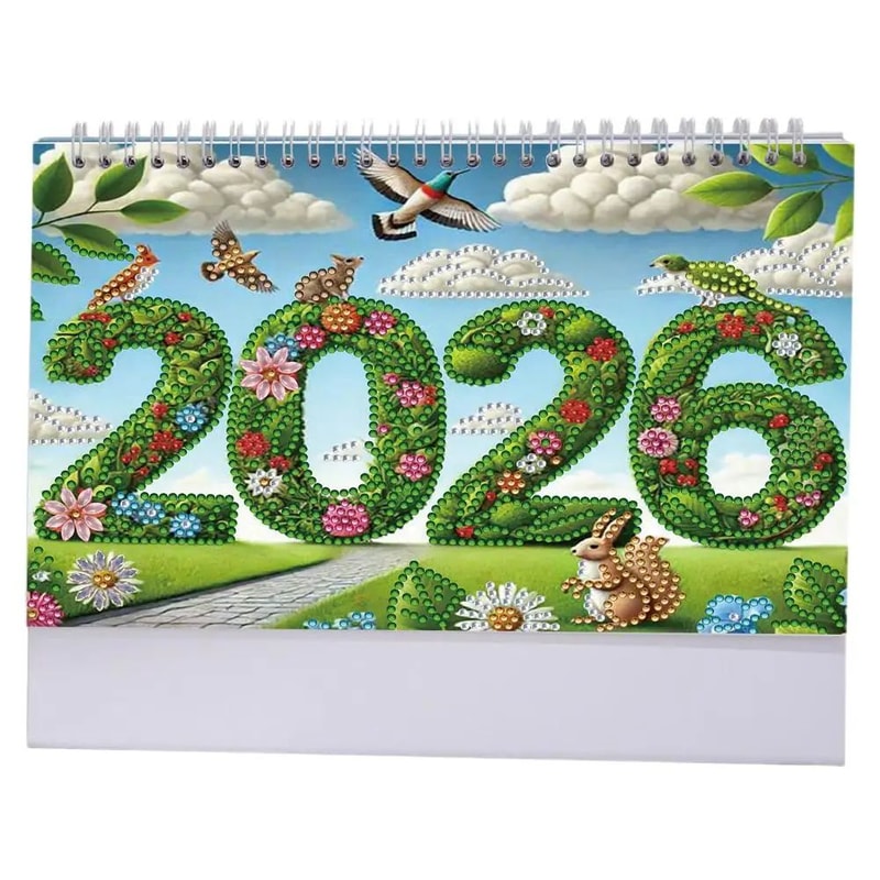 DIY Diamond Art 2026 Desk Calendar Kit Monthly Flip Tabletop Planner Craft Ornament JanDec 2