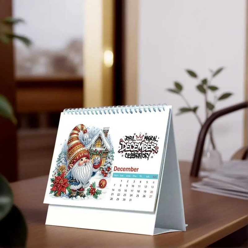 DIY Diamond Art 2026 Desk Calendar Kit Monthly Flip Tabletop Planner Craft Ornament JanDec 4