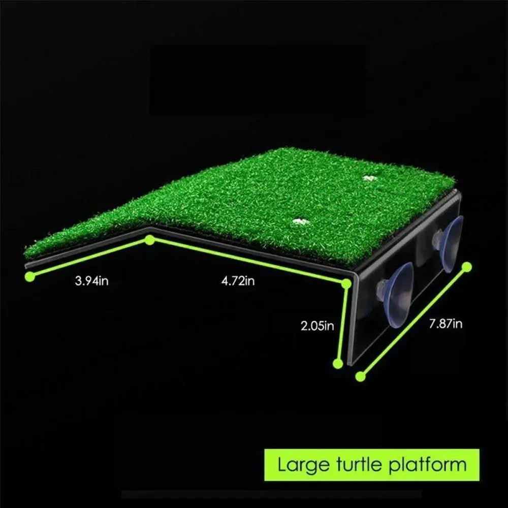 Premium Turtle Basking Platform With Simulated Grass Ramp AntiSlip Tortoise Terrace Dock For Aquat 3