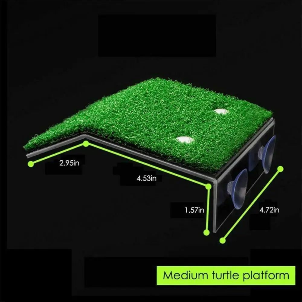 Premium Turtle Basking Platform With Simulated Grass Ramp AntiSlip Tortoise Terrace Dock For Aquat 4
