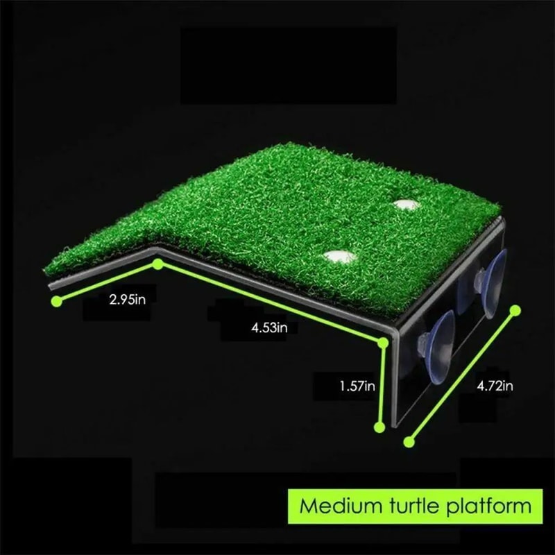Premium Turtle Basking Platform With Simulated Grass Ramp AntiSlip Tortoise Terrace Dock For Aquat 4