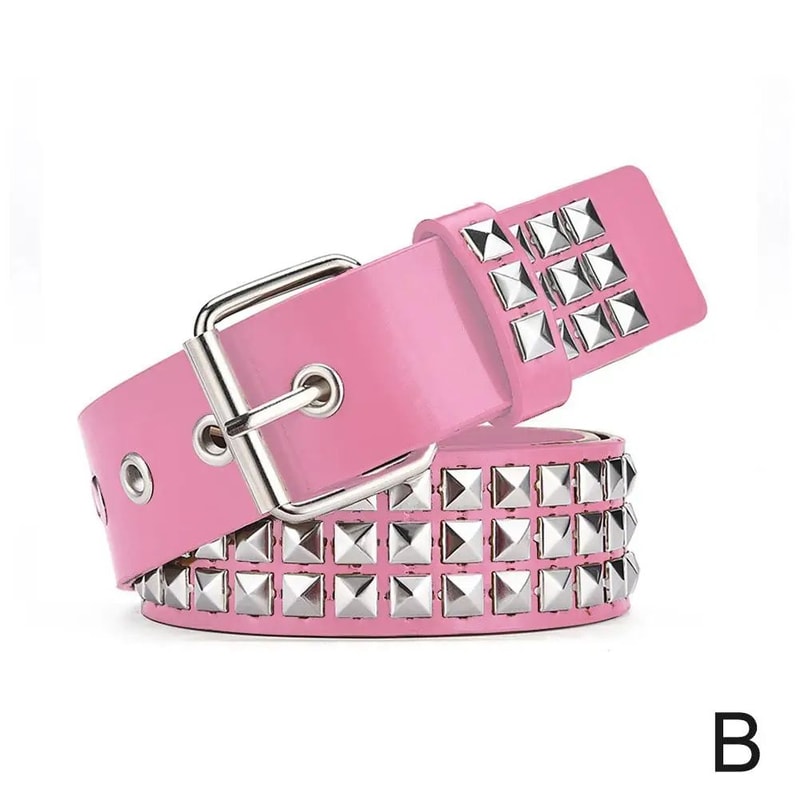 Y2K Gothic Studded Waist Belt With Rock N Roll Buckle Punk Rivet Cowboy Cowgirl Belt For Women Me 7