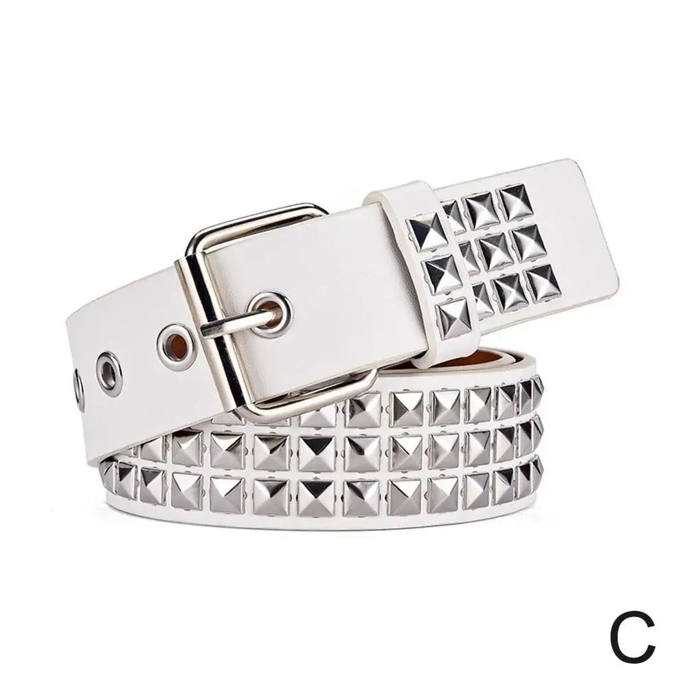 Y2K Gothic Studded Waist Belt With Rock N Roll Buckle Punk Rivet Cowboy Cowgirl Belt For Women Me 8