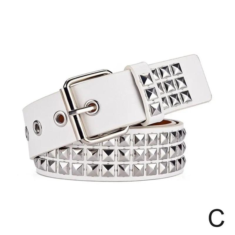 Y2K Gothic Studded Waist Belt With Rock N Roll Buckle Punk Rivet Cowboy Cowgirl Belt For Women Me 8