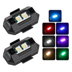 2 pcs mini 7-color led strobe safety lights – anti-collision flashing beacons for drone, motorcycle & aircraft