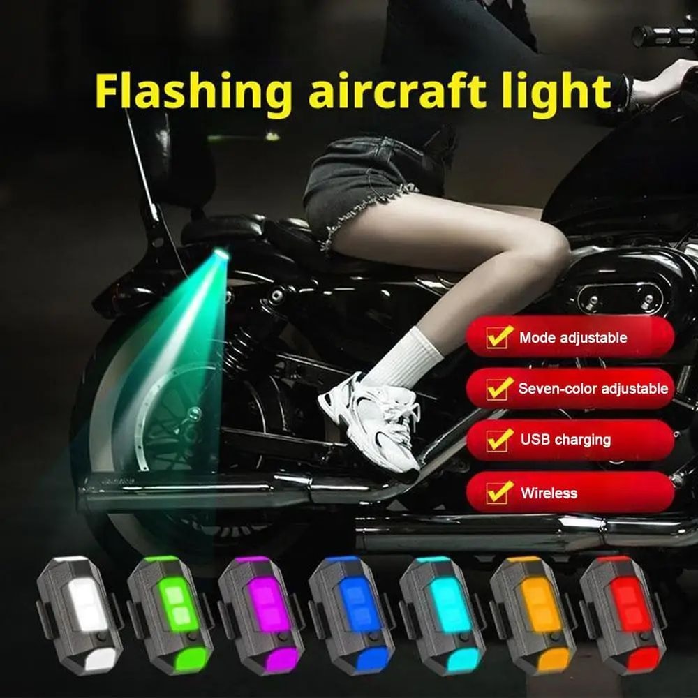 2 Pcs Mini 7Color LED Strobe Safety Lights AntiCollision Flashing Beacons For Drone Motorcycle Ai 5
