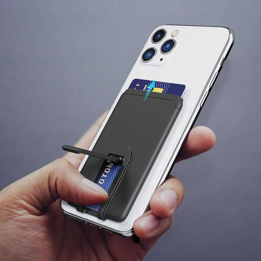 Portable Silicone Phone Wallet Stand Slim Foldable StickOn Card Holder With Kickstand For IPhone 3