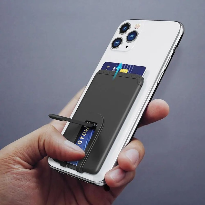 Portable Silicone Phone Wallet Stand Slim Foldable StickOn Card Holder With Kickstand For IPhone 3
