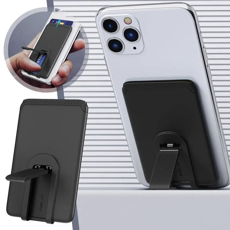 Portable Silicone Phone Wallet Stand Slim Foldable StickOn Card Holder With Kickstand For IPhone 4