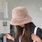 Faux Fur Winter Bucket Hat For Women Girls Fuzzy Warm Furry Fisherman Cap For Skiing Travel Casu 0