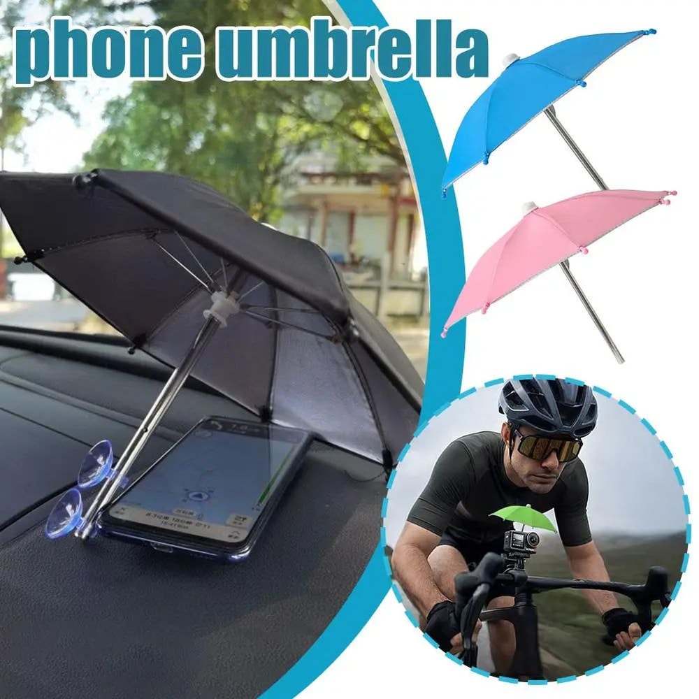 Portable Mini Umbrella Phone Stand Waterproof Sun Rain Shade Holder For Smartphones Universal Out 2