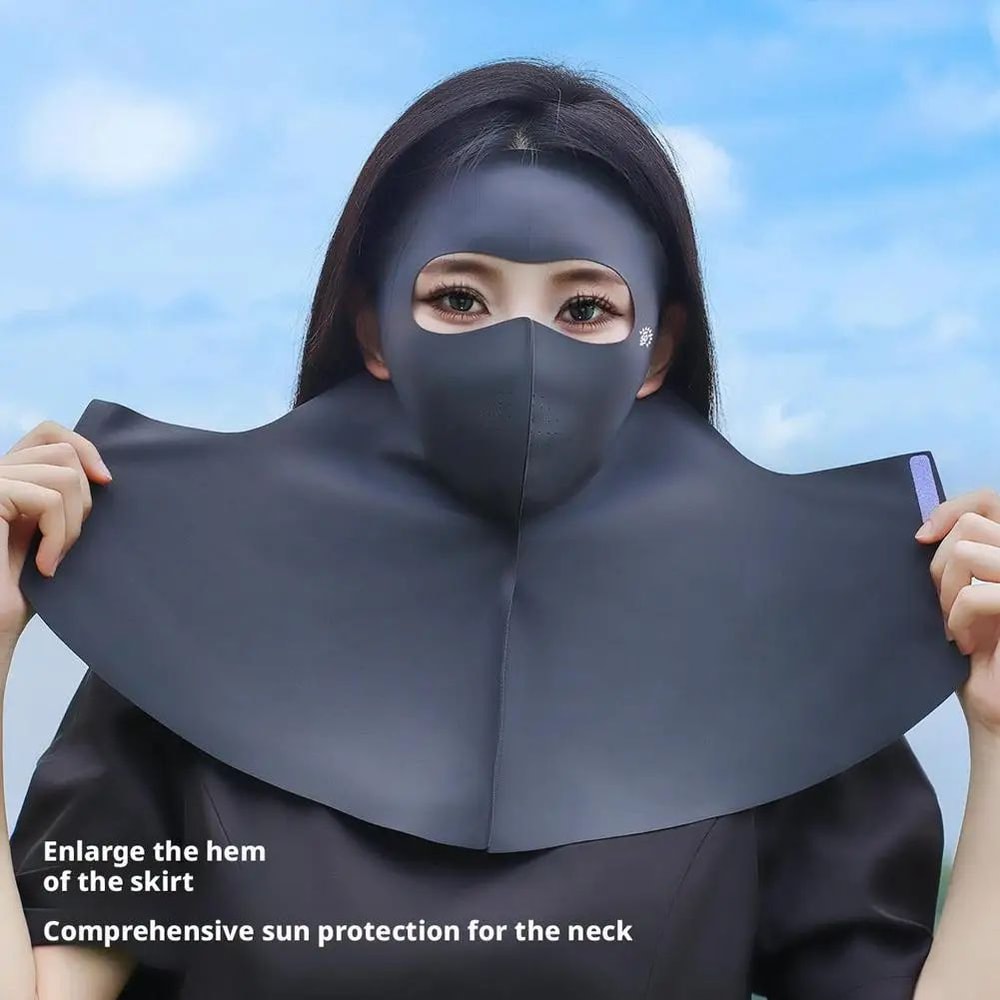 Womens Ice Silk AntiUV Face Neck Cover Mask Breathable Sunscreen Veil For Summer Cycling Outdoor 3