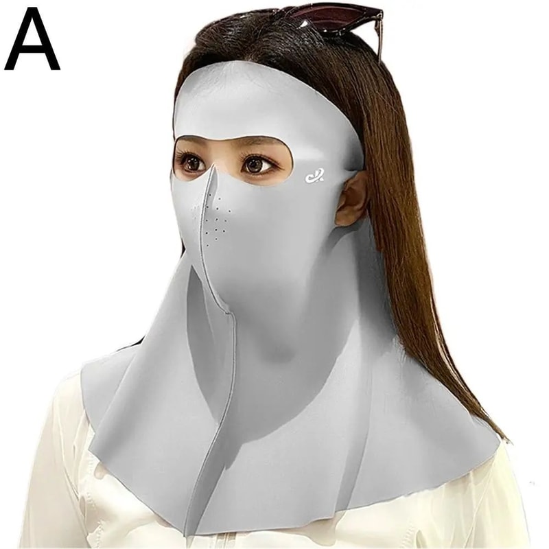 Womens Ice Silk AntiUV Face Neck Cover Mask Breathable Sunscreen Veil For Summer Cycling Outdoor 6