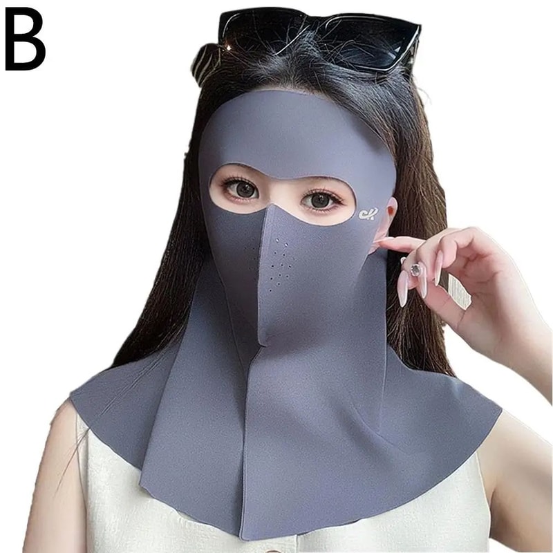 Womens Ice Silk AntiUV Face Neck Cover Mask Breathable Sunscreen Veil For Summer Cycling Outdoor 7