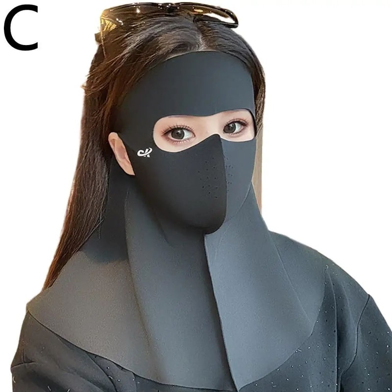 Womens Ice Silk AntiUV Face Neck Cover Mask Breathable Sunscreen Veil For Summer Cycling Outdoor 8
