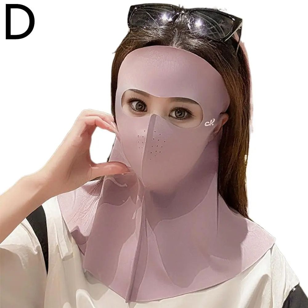 Womens Ice Silk AntiUV Face Neck Cover Mask Breathable Sunscreen Veil For Summer Cycling Outdoor 9