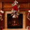 Pre Lit Christmas Staircase Garland Swag With Red Bows Lighted Holiday Stairway Door Decor Greene 2