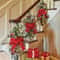 Pre Lit Christmas Staircase Garland Swag With Red Bows Lighted Holiday Stairway Door Decor Greene 3