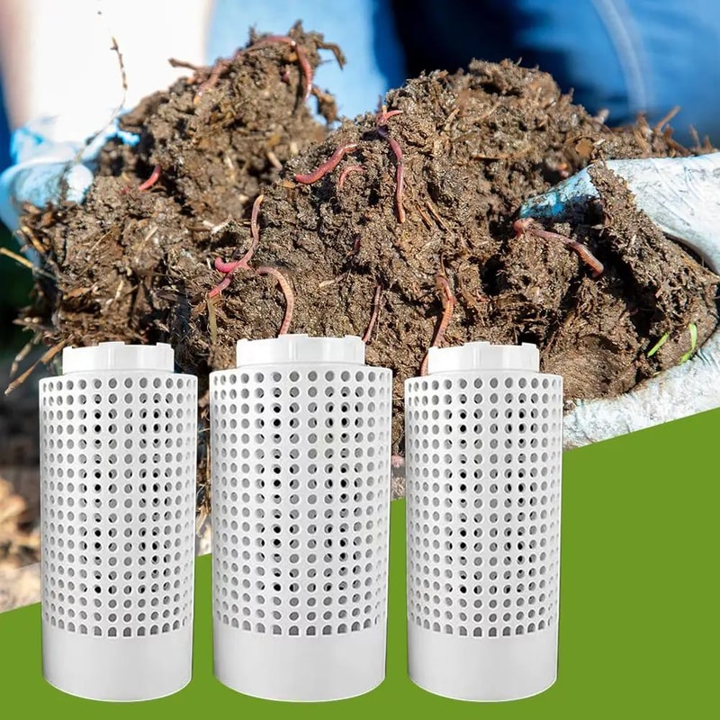 2 Pcs InGround Worm Compost Bin Kit Outdoor Vermicompost System For Raised Garden Beds Home Garde 4