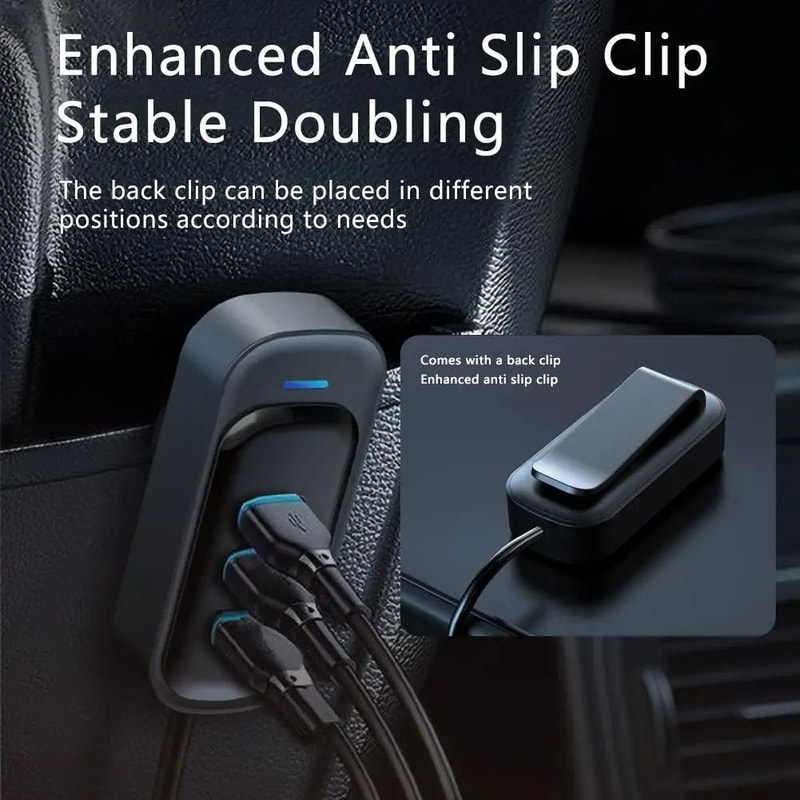 48W 6Port Car Charger With USBC PD Fast Charging MultiDevice Cigarette Lighter Adapter With RGB Li 5