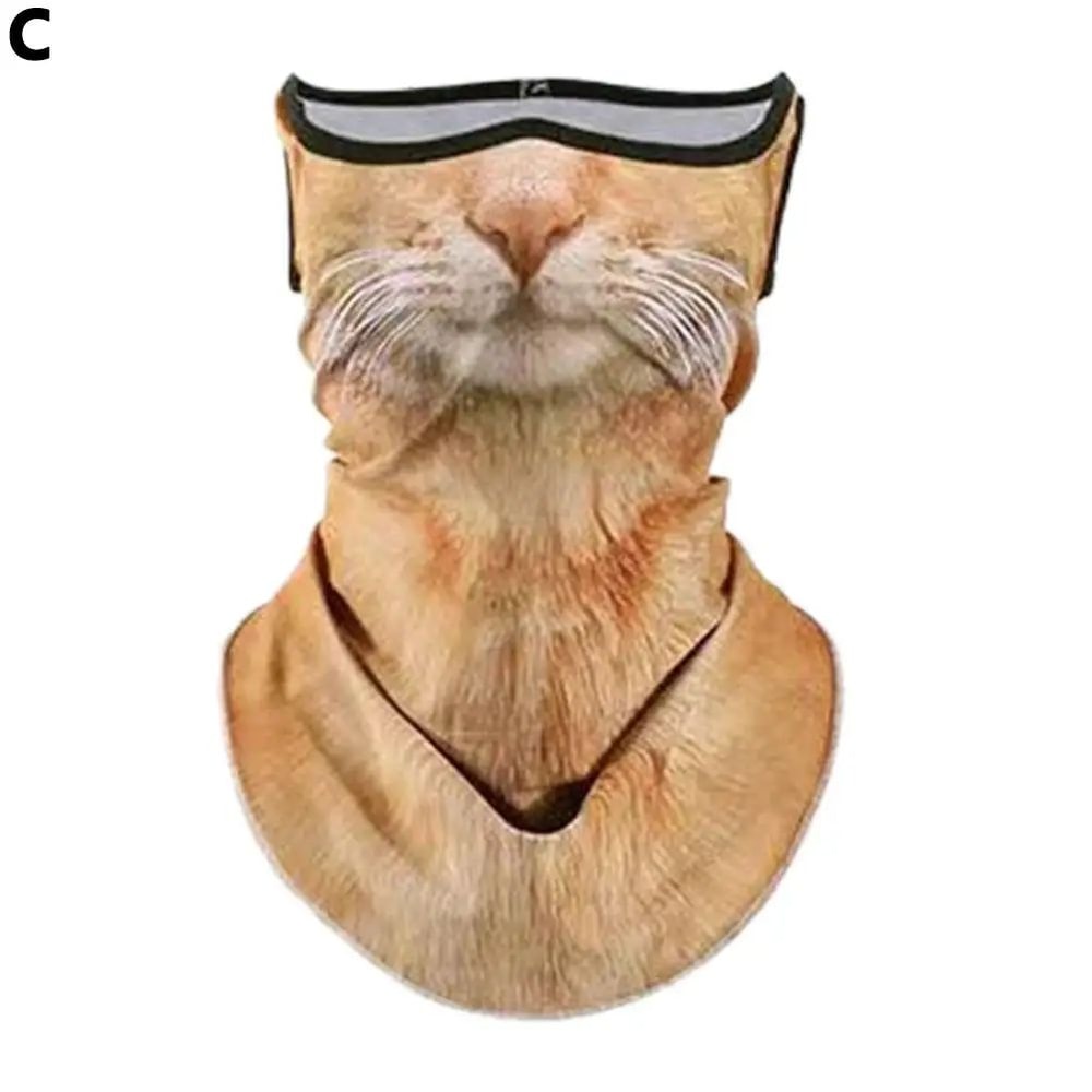 3D Animal Print Unisex Face Bandana Mask With Ear Loops UV Sun Protection Neck Gaiter Balaclava Fo 8