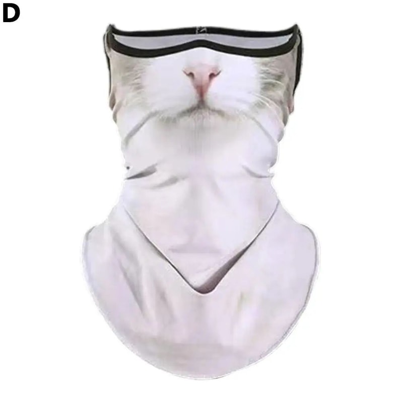 3D Animal Print Unisex Face Bandana Mask With Ear Loops UV Sun Protection Neck Gaiter Balaclava Fo 9