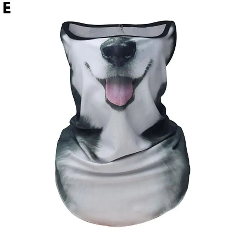 3D Animal Print Unisex Face Bandana Mask With Ear Loops UV Sun Protection Neck Gaiter Balaclava Fo 10