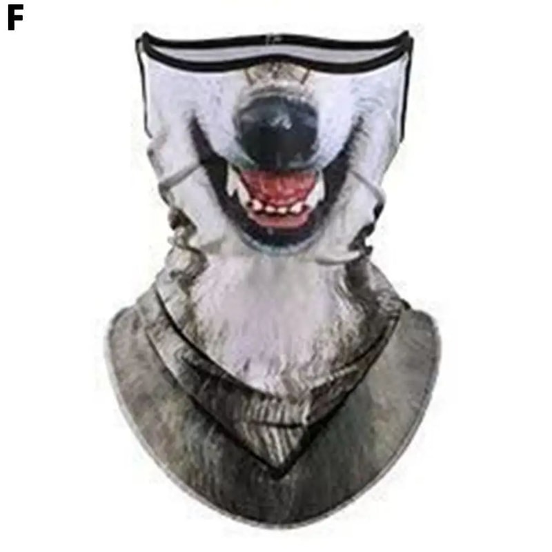 3D Animal Print Unisex Face Bandana Mask With Ear Loops UV Sun Protection Neck Gaiter Balaclava Fo 11