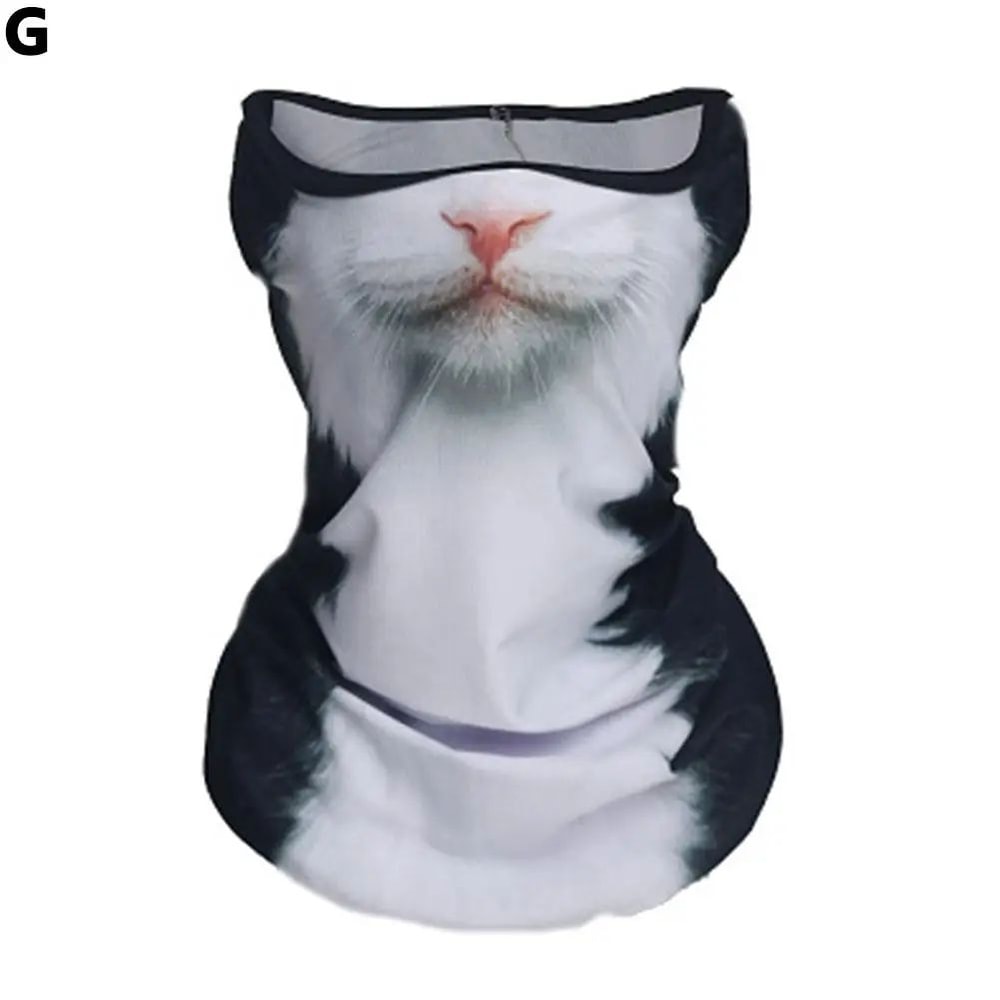 3D Animal Print Unisex Face Bandana Mask With Ear Loops UV Sun Protection Neck Gaiter Balaclava Fo 12