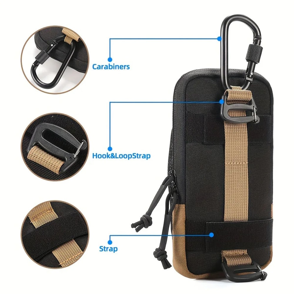 Black Outdoor Hiking Waist Bag Phone Pouch MultiFunctional Sports Fanny Pack For Mountaineering Tr 3