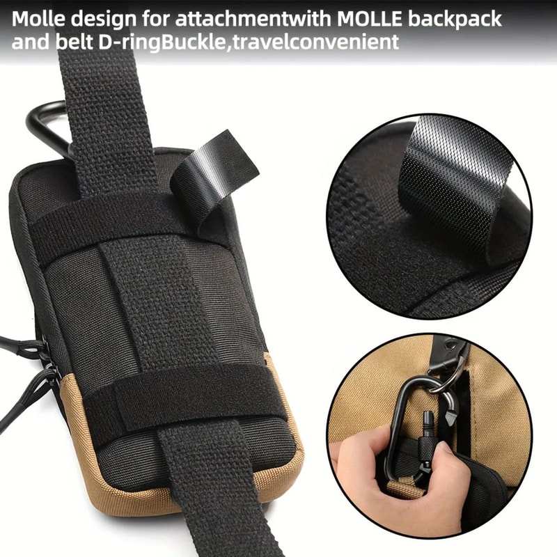 Black Outdoor Hiking Waist Bag Phone Pouch MultiFunctional Sports Fanny Pack For Mountaineering Tr 5