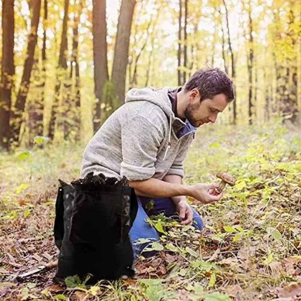 Foldable Mesh Fruit Mushroom Picking Bag Large Capacity Outdoor Harvest Crossbody Storage Pouch 0